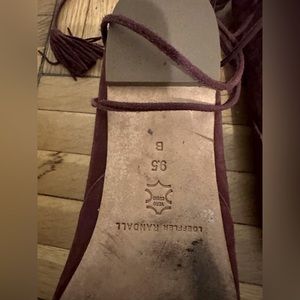 Loeffler Randall suede maroon tie up flats